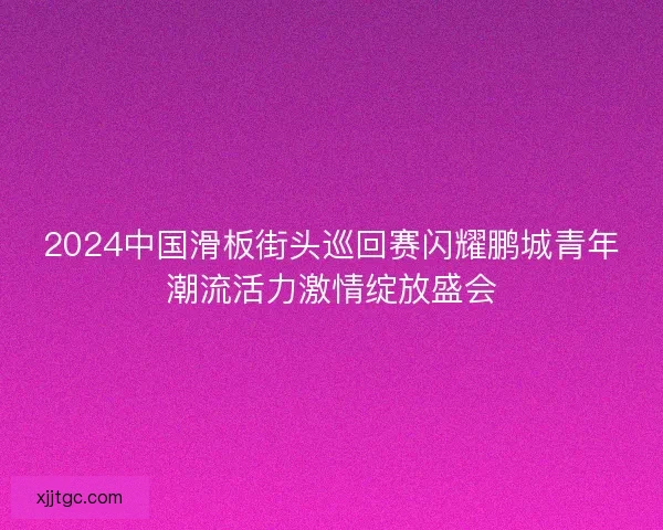 2024中国滑板街头巡回赛闪耀鹏城青年潮流活力激情绽放盛会